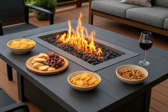 Fire Pit Table Combo for Dining and Warmth illustration