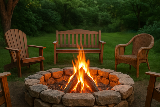 Rustic Stone Fire Pit for a Natural Look illustration