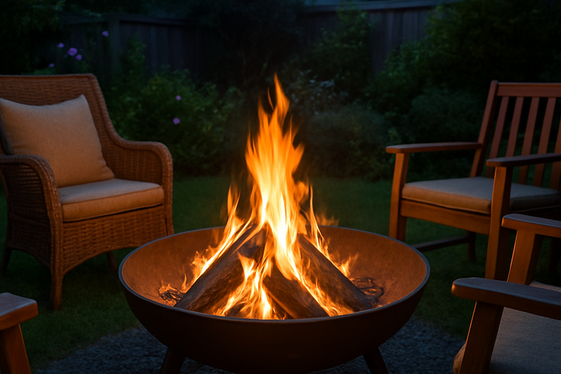 Wood-Burning Fire Pit with Classic Charm illustration