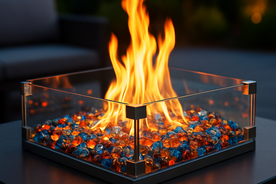Fire Glass Fire Pit for a Colorful Glow illustration