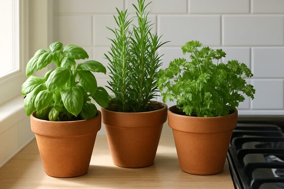 Kitchen Herb Garden Right by Your Cooking Area illustration