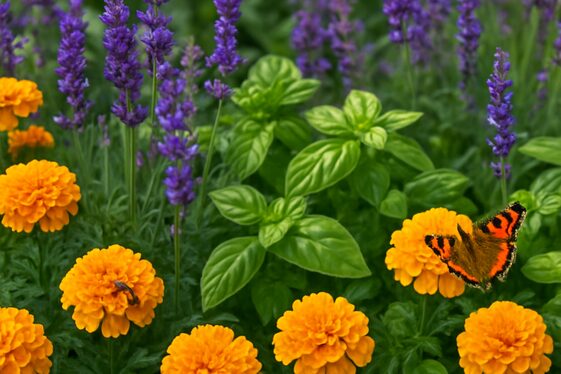 Mixing Flowers and Herbs for a Colorful Combo illustration