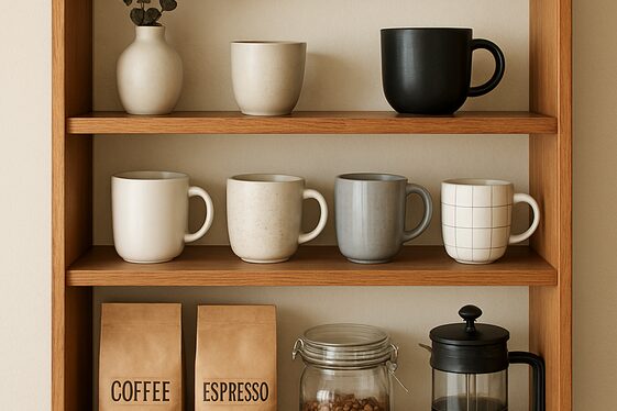 Open Shelf Coffee Displays illustration