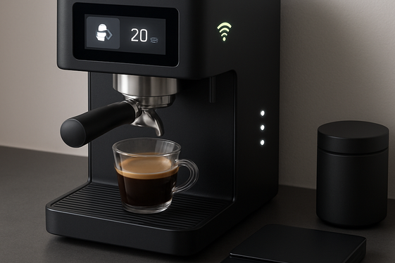 Coffee Bars with Smart Tech Features illustration