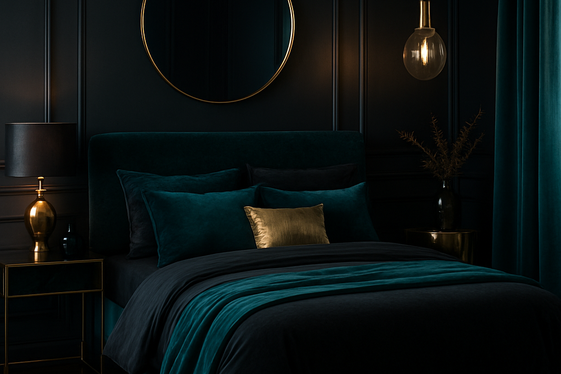 Dramatic Black Walls with Colorful Accents illustration