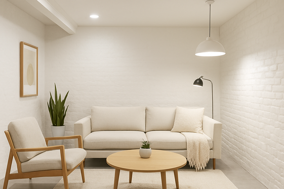 Limewash Your Basement Walls to Brighten Up the Space illustration