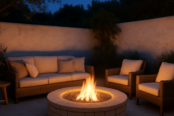 Design a Limewashed Outdoor Firepit Area illustration