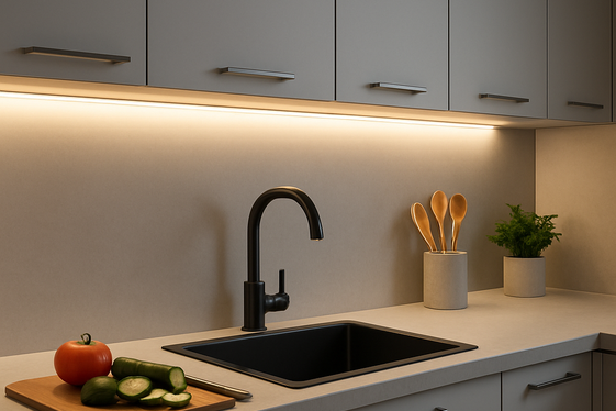 Install Under-Cabinet Lights for Kitchen Convenience illustration