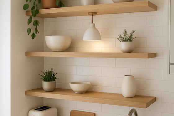 Floating Shelves to Save Floor Space illustration