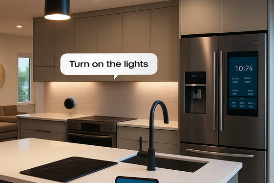 Smart Kitchens with Voice-Activated Tech illustration