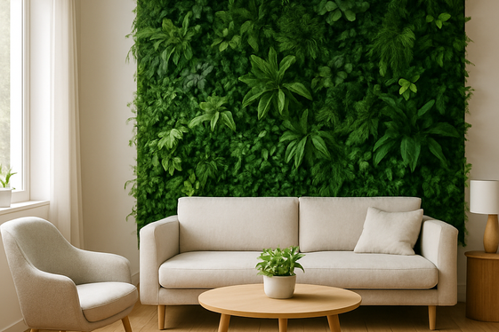 Eco-Friendly Green Walls with Living Plants illustration