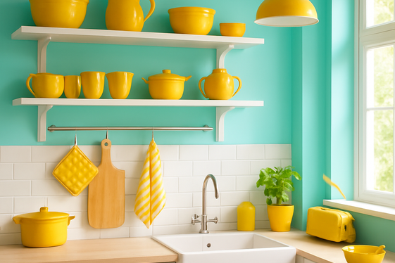 Bright Aqua and Lemon Yellow for a Cheerful Pop illustration