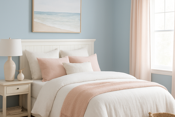 Powder Blue with Blush Pink for a Soft Beachy Twist illustration