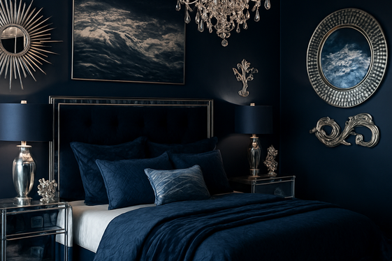 Midnight Blue and Silver for a Dramatic Ocean Scene illustration