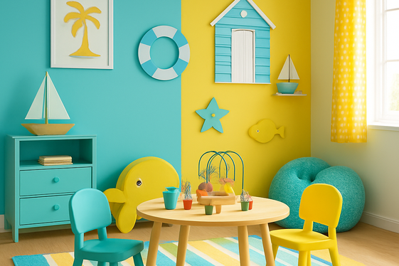 Turquoise and Sunshine Yellow for Energetic Spaces illustration