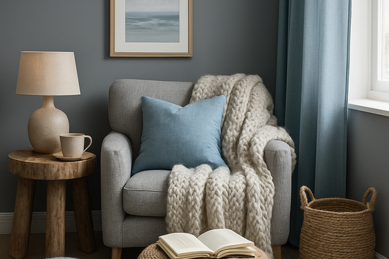 Stormy Gray with Soft Blue for a Cozy Coastal Retreat illustration