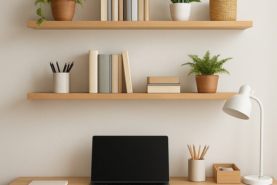 Add Shelves Above Desk for Extra Storage illustration