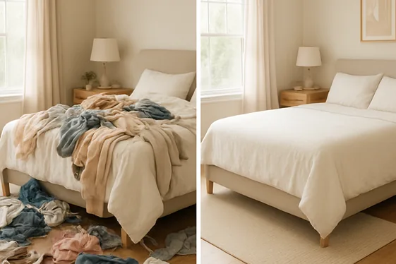 Before and After: Decluttering Your Space illustration