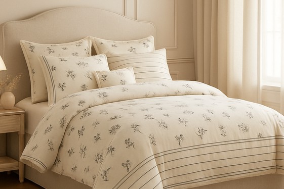 Choose Black and Cream Bedding with Subtle Prints illustration