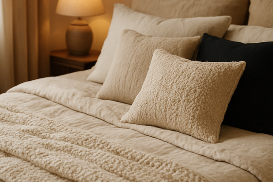 Incorporate Creamy Textiles for Soft Contrast illustration