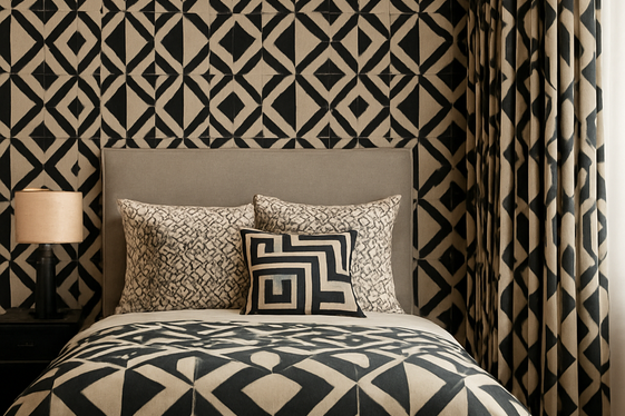 Add Black and Cream Geometric Patterns illustration