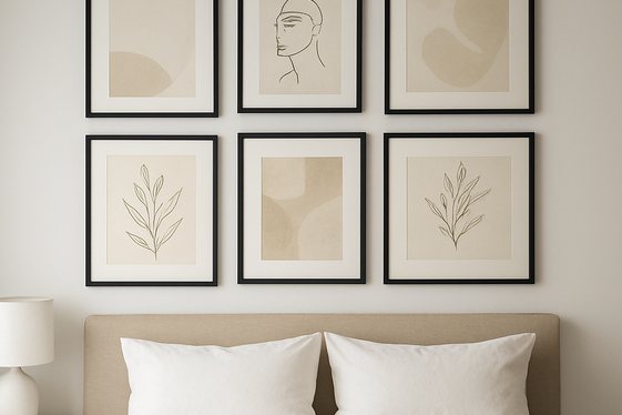 Use Black Frames and Cream Art Pieces illustration