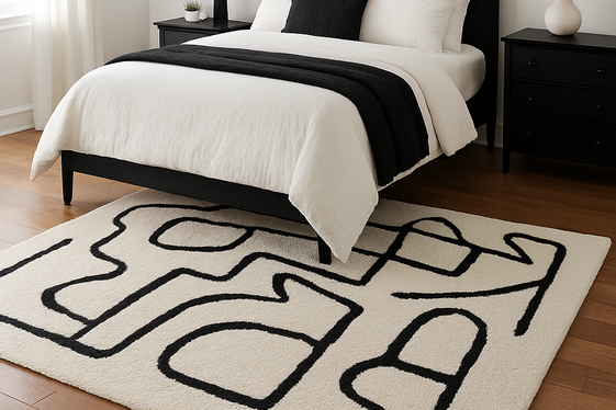 Use Cream Rugs with Black Detailing illustration
