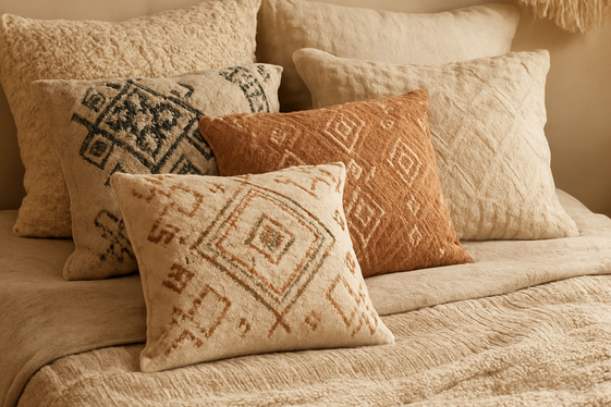 Incorporate Soft, Patterned Throw Pillows and Bedding illustration