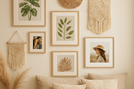 Create a Gallery Wall with Boho Prints and Photos illustration