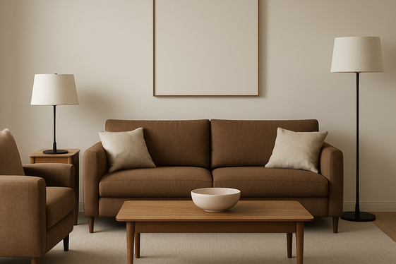 Styling Brown Furniture with Minimalist Accessories illustration