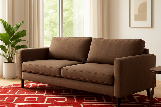 Pairing Brown Sofas with Vibrant Rugs illustration