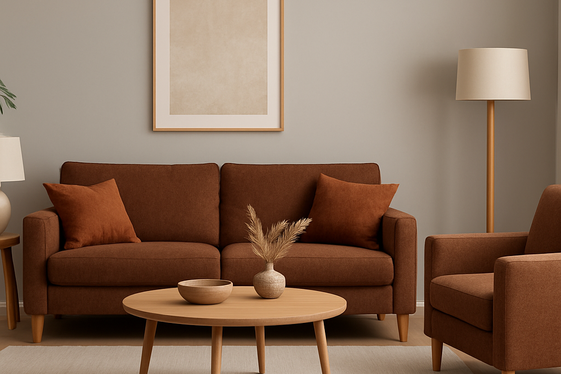 Balancing Brown Furniture with Light Walls illustration