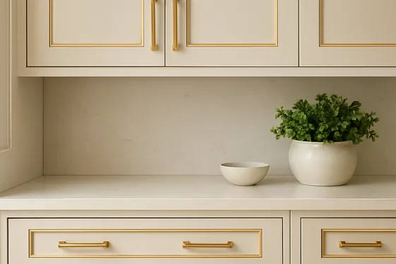 Creating a Luxurious Look with Gold Trim on Cabinets illustration