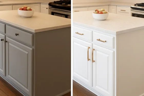 Before and After: Gold Kitchen Island Makeover illustration