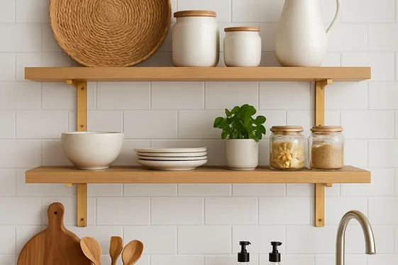 Stepwise Approach to Adding Gold Shelving Brackets illustration
