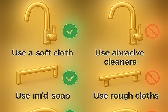 Do’s and Don’ts for Maintaining Gold Surfaces illustration