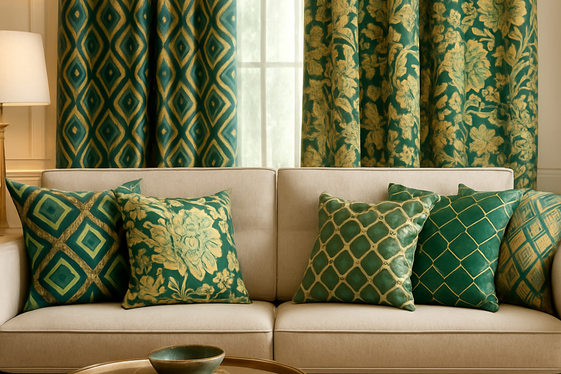 Mixing Patterns with Emerald and Gold for Visual Interest illustration