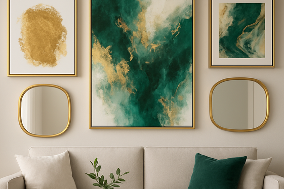 Art and Wall Decor to Complement the Emerald and Gold Theme illustration