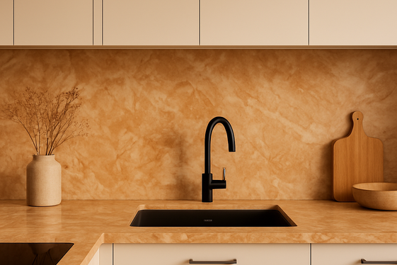 Choose Warm-Toned Countertops and Backsplashes illustration
