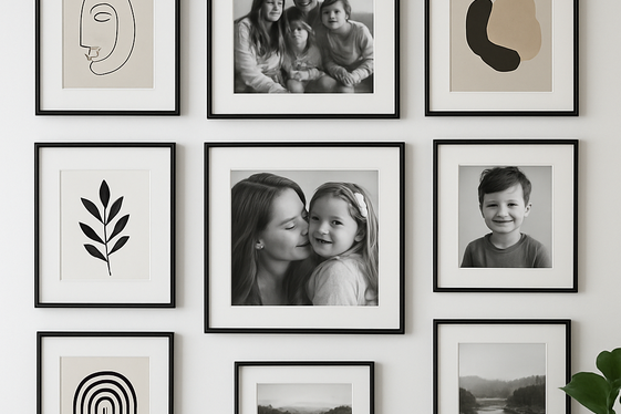 Install a Statement Gallery Wall with Art and Photos illustration