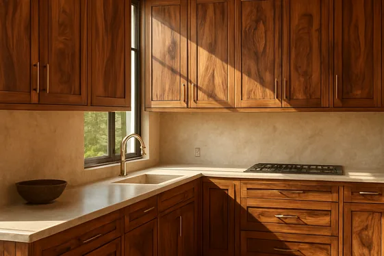 Custom Wooden Cabinetry with Unique Grain Patterns illustration