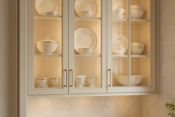 Glass-Front Cabinets for Displaying Fine China illustration