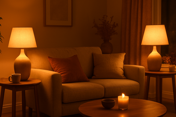 Use Soft Lighting with Warm-Toned Bulbs illustration