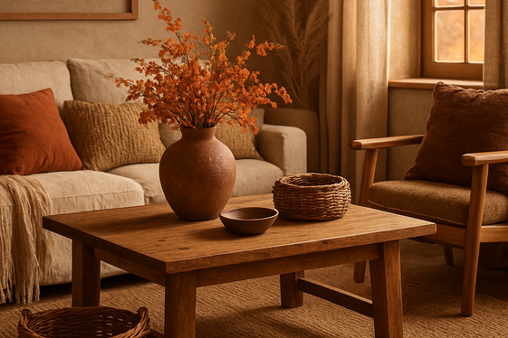 Add Rustic Elements Like Wood and Wicker illustration