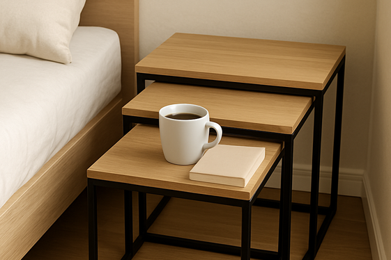 Nesting Tables to Save Floor Space illustration