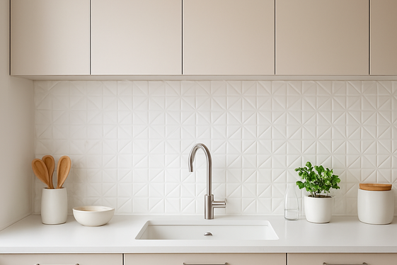 Textured White Ceramic Tiles for Subtle Depth illustration