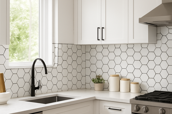 White Hexagon Tiles for a Modern Geometric Look illustration
