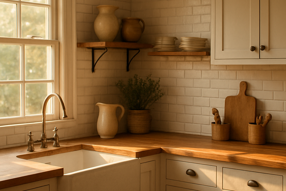 White Brick-Style Backsplash for Cozy Charm illustration