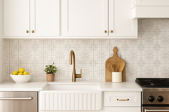 Patterned White Tiles for Artistic Flair illustration
