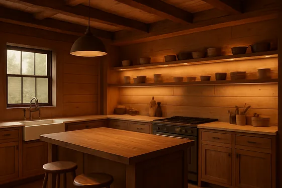 Adding Warmth with Wood Accents and Exposed Beams illustration